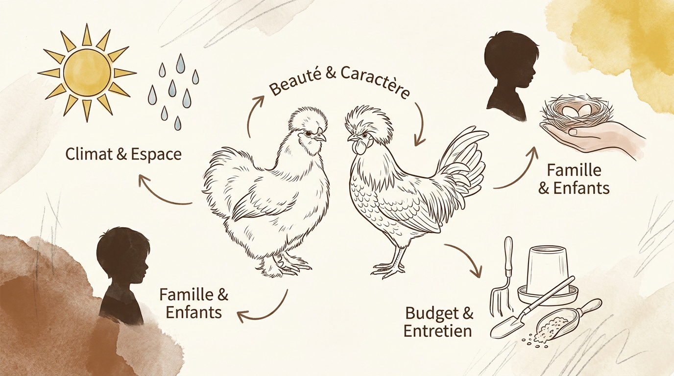 Sélection de poules d'ornement pour un jardin familial