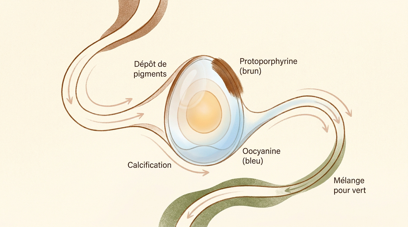 Schéma du cycle de formation d'un œuf de poule